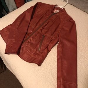 Brown leather jacket
